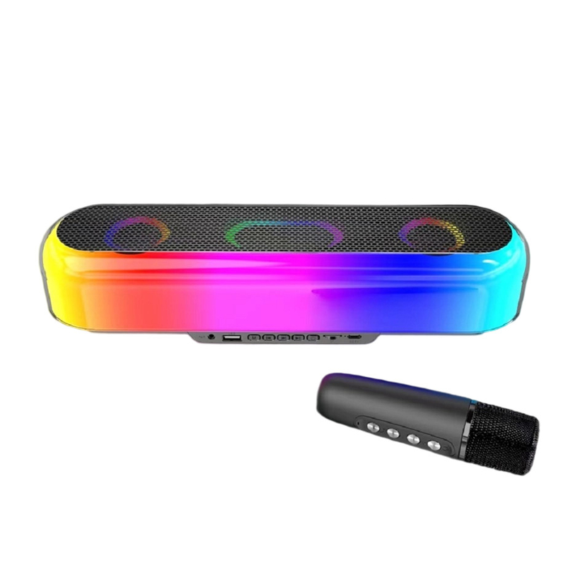 Potenza 10W RMS 52mm Altoparlante 1500mAh Batteria Supporta Bluetooth TF Card fino a 32GB Radio FM Luci colorate LED