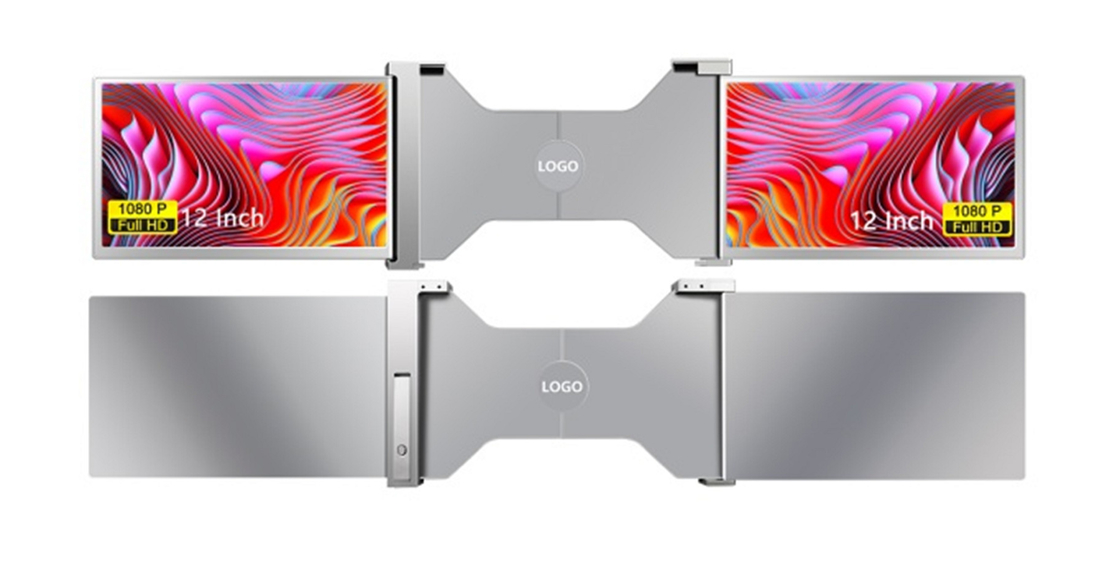 2 X 12 pollici FHD IPS 1920 X 1080 16 / 9 Disegno ultra-leggero 1,1 kg per schermo 25,3 mm Spessore HDR Supporto 12 lingue OSD