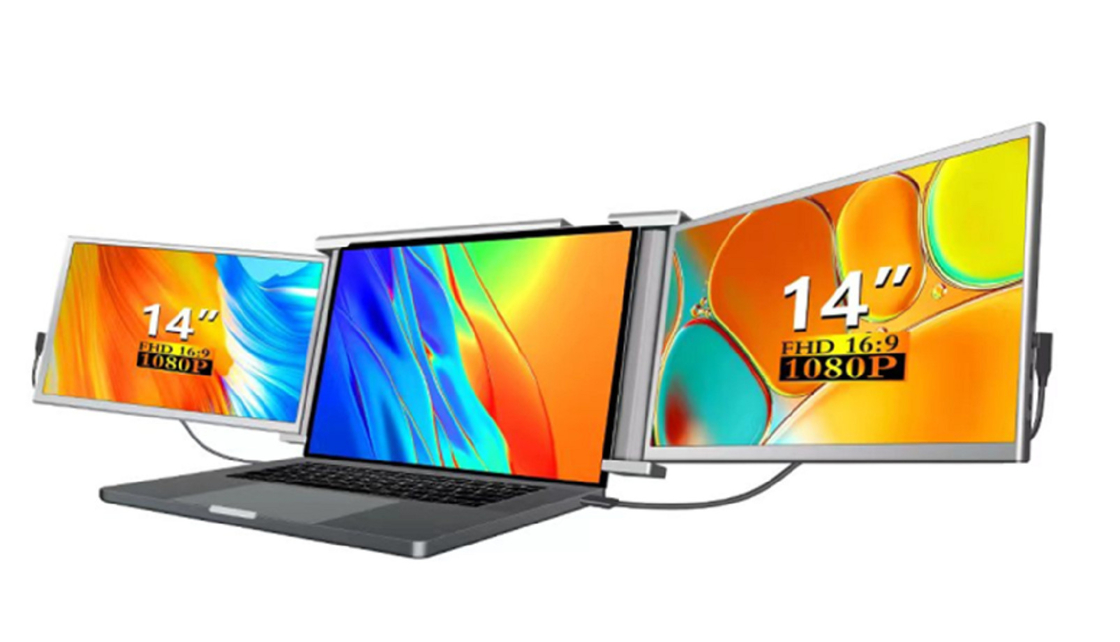 Doppio monitor portatile FHD da 14 pollici, compatibile con portatili da 13,5-16,5 pollici.