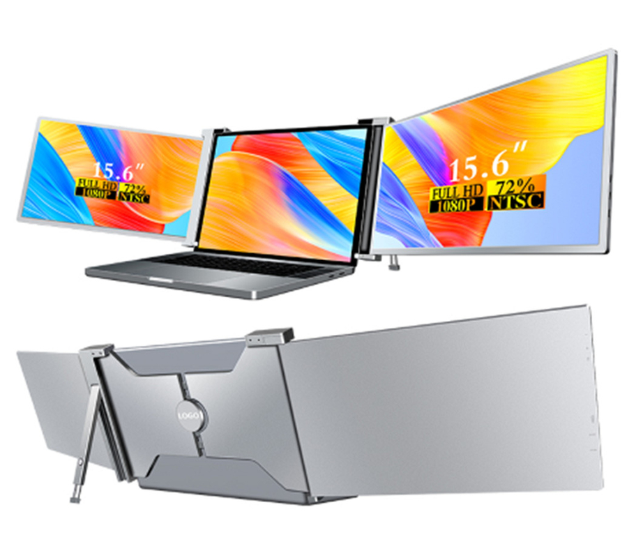 Due monitor per laptop FHD da 15,6 pollici, compatibili con laptop da 15,6 a 18,5 pollici, risoluzione 1920*1080 FHD, supporta 12 lingue