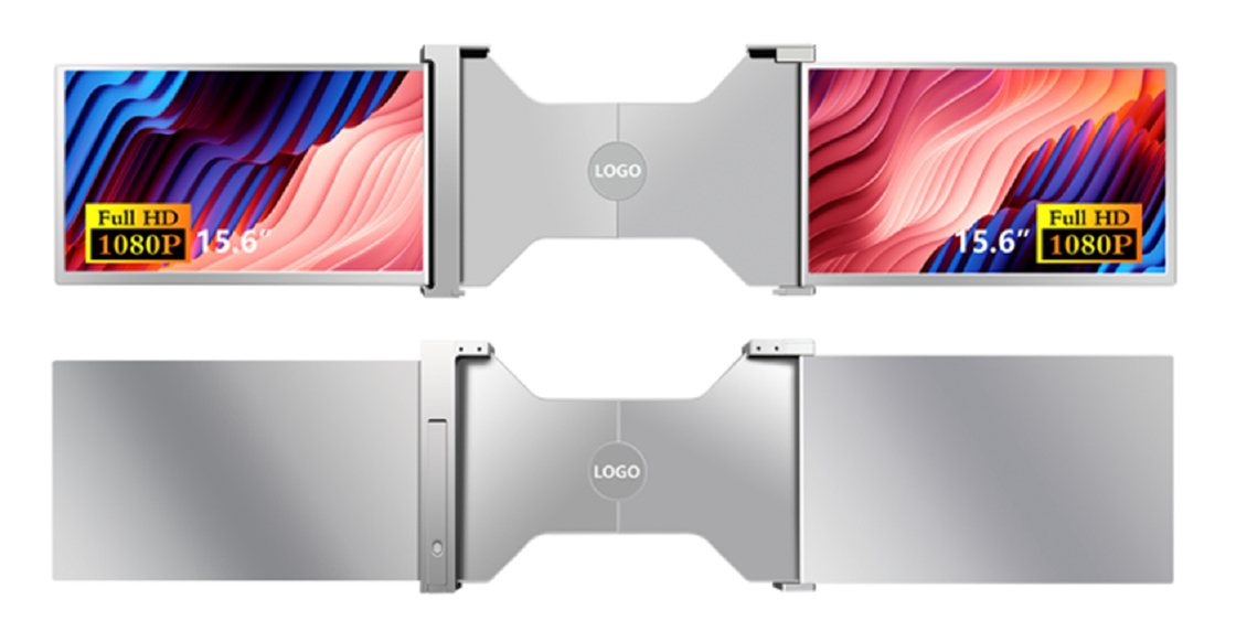 Due monitor per laptop FHD da 15,6 pollici, compatibili con laptop da 15,6 a 18,5 pollici, risoluzione 1920*1080 FHD, supporta 12 lingue