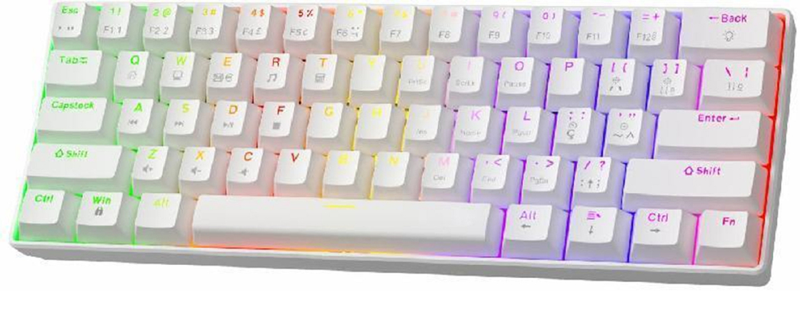 Tastiera meccanica compatta a 68 tasti con retroilluminazione RGB personalizzabile, interruttori intercambiabili a caldo e connettività USB