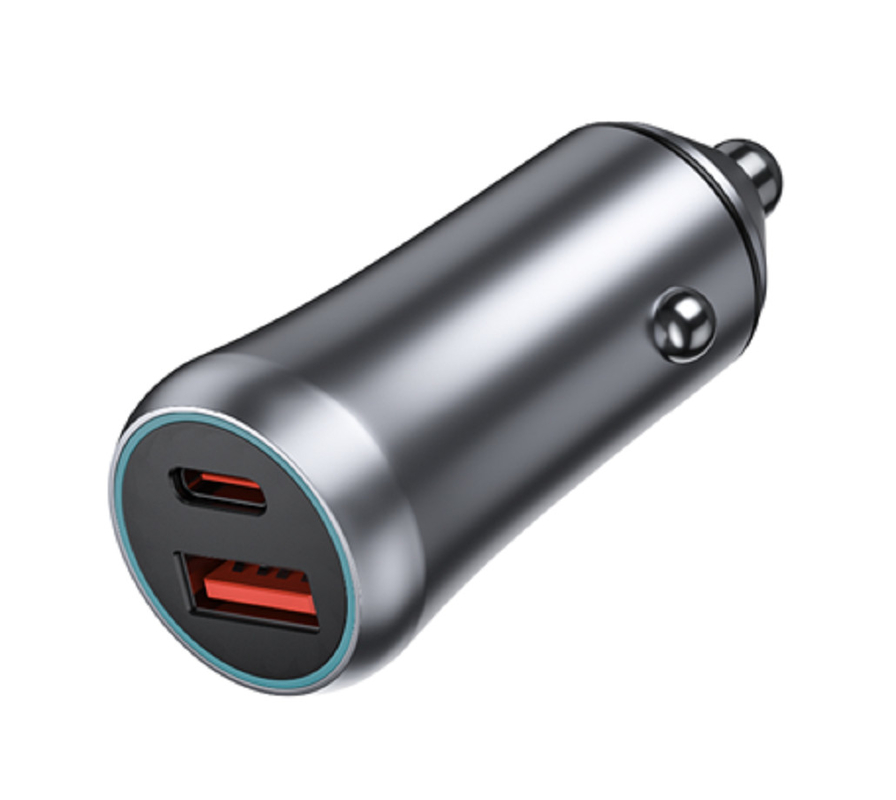 Caricabatterie per auto USB-C a doppia porta da 48W, 12-24V DC Input ABS+PC