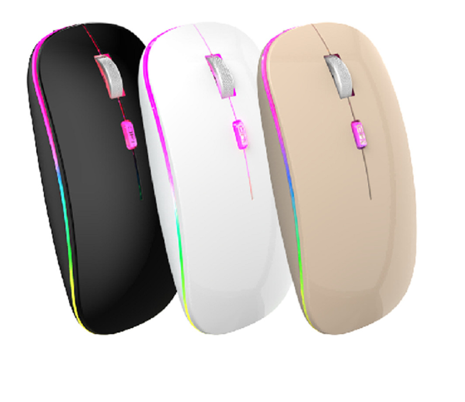 Mouse Bluetooth 2.4G con Windows e IOS 4 pulsanti di precisione Mouse 1600DPI Tracking Ricaricabile Lightning Mouse