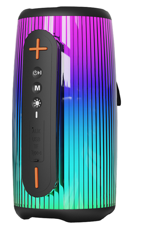 Bluetooth 5.3, Altoparlanti da 10W, Batteria da 2400mAh con Ricarica Type-C, Illuminazione Ambientale RGB, Laccetto
