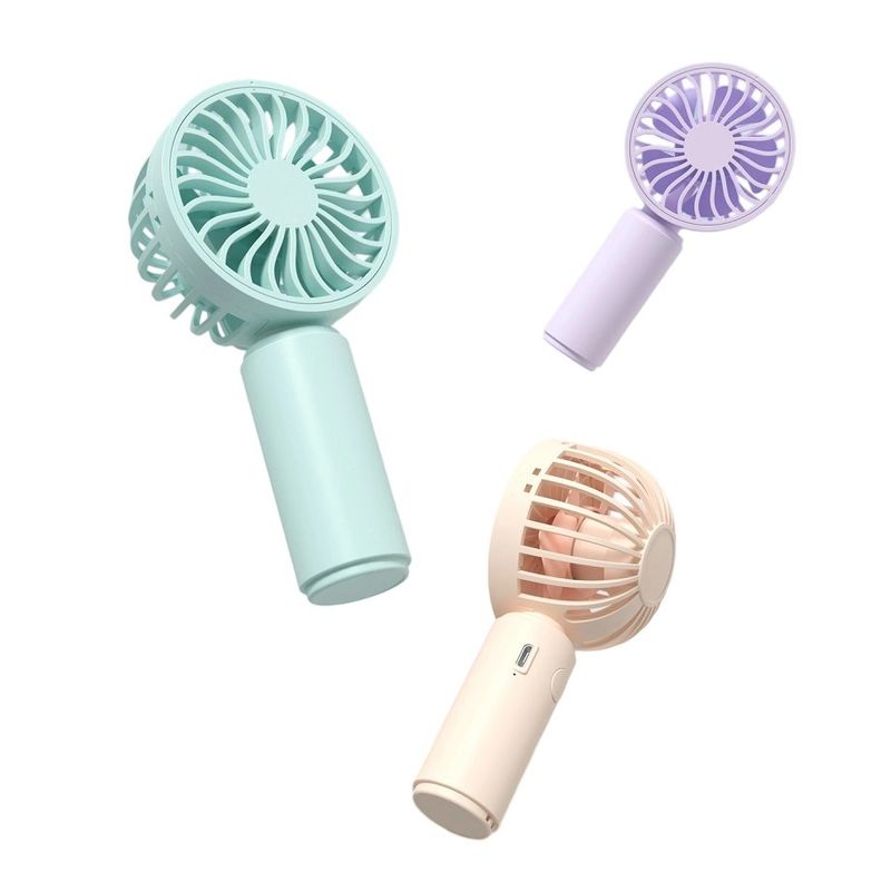 Mini ventilatore portatile 300mAh Batteria 1H durata della batteria Supporta 1.5H Tipo-C interruttore di ricarica Situato sul retro Rosa Blu Viola