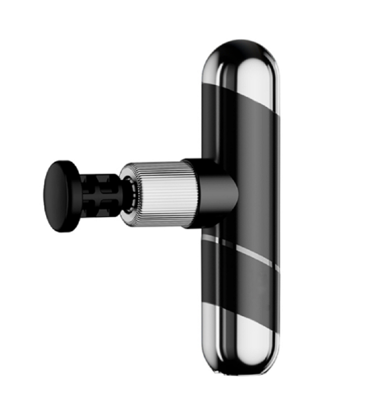 Massaggiatore muscolare touchscreen a doppia batteria con 4 testine e 6 modalità, 18W di potenza, nero, grigio, blu