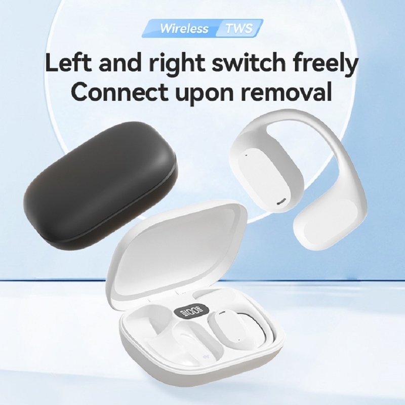 ETEK Ear-Hook TWS Auricolari Bluetooth 5.3 A2DP/AVRCP/HFP Cella auricolare da 50mAh + Cassa protettiva da 300mAh
