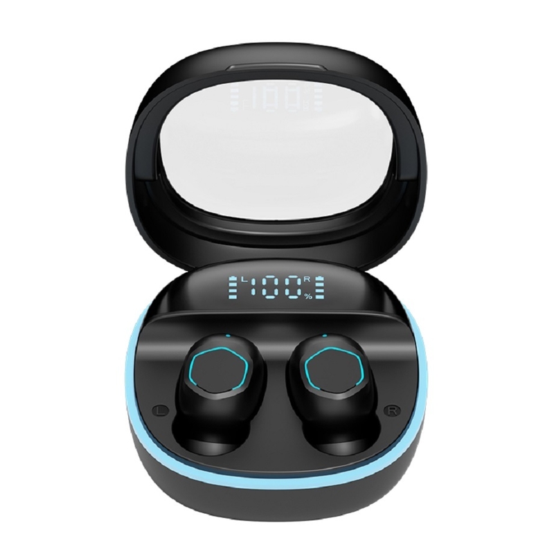 ETEK Transparent-Lid Display Earphone wireless BT 5.3 Earphone F10 a controllo tattile altoparlante colore bianco nero colore viola