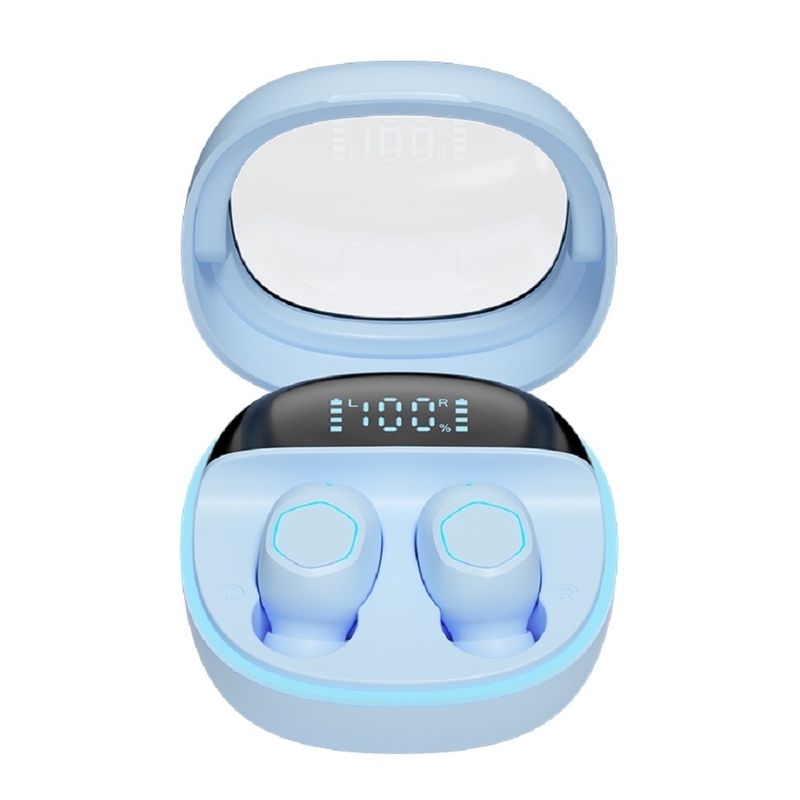 ETEK Transparent-Lid Display Earphone wireless BT 5.3 Earphone F10 a controllo tattile altoparlante colore bianco nero colore viola