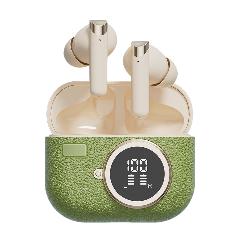 Auricolari wireless ETEK, auricolare bluetooth 5.4 ANC, altoparlante F10, custodia da 300mAh, ricarica rapida tipo-C ((marrone/complexion/verde)