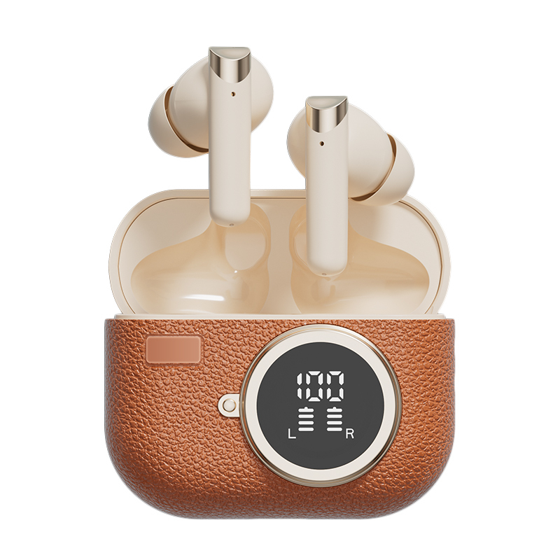 Auricolari wireless ETEK, auricolare bluetooth 5.4 ANC, altoparlante F10, custodia da 300mAh, ricarica rapida tipo-C ((marrone/complexion/verde)