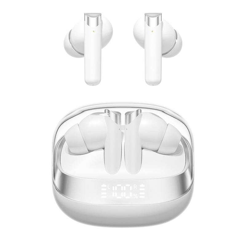 ETEK Auricolari wireless Bluetooth 5.4 ANC Auricolare F10 Anello di rame Altoparlante 300mAh Cassa Nero Bianco Complessone