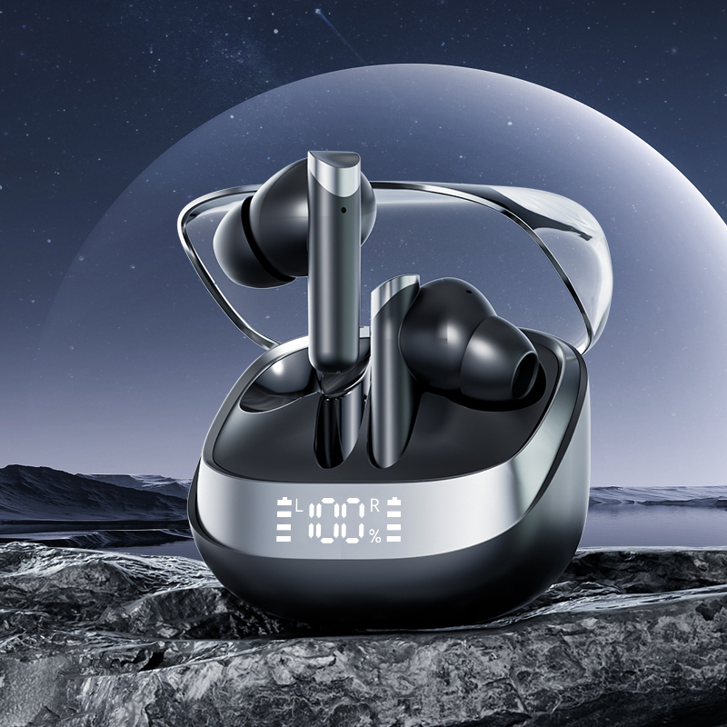 ETEK Auricolari wireless Bluetooth 5.4 ANC Auricolare F10 Anello di rame Altoparlante 300mAh Cassa Nero Bianco Complessone