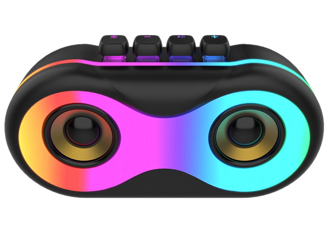 ETEK Bluetooth 5.3 altoparlante con luce RGB, doppio altoparlante driver da 52 mm con stereo da 16W, carica TYPE-C, batteria da 1800mAh