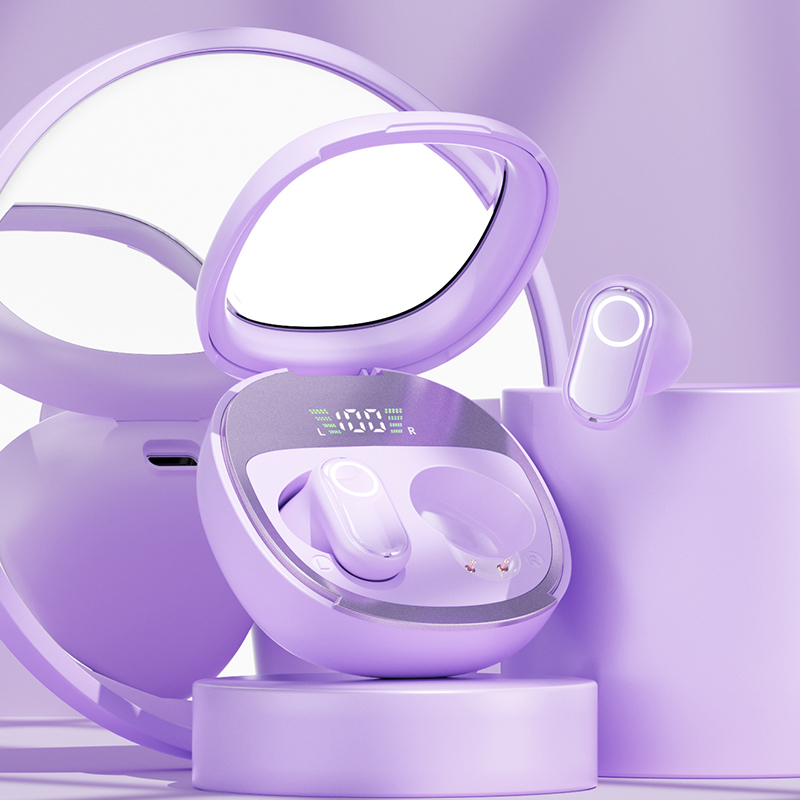 Auricolari ETEK Bluetooth 5.4 TWS con anello in rame F13, auricolare da 25mAh + custodia da 200mAh (scheda di protezione), 3 opzioni di colore.
