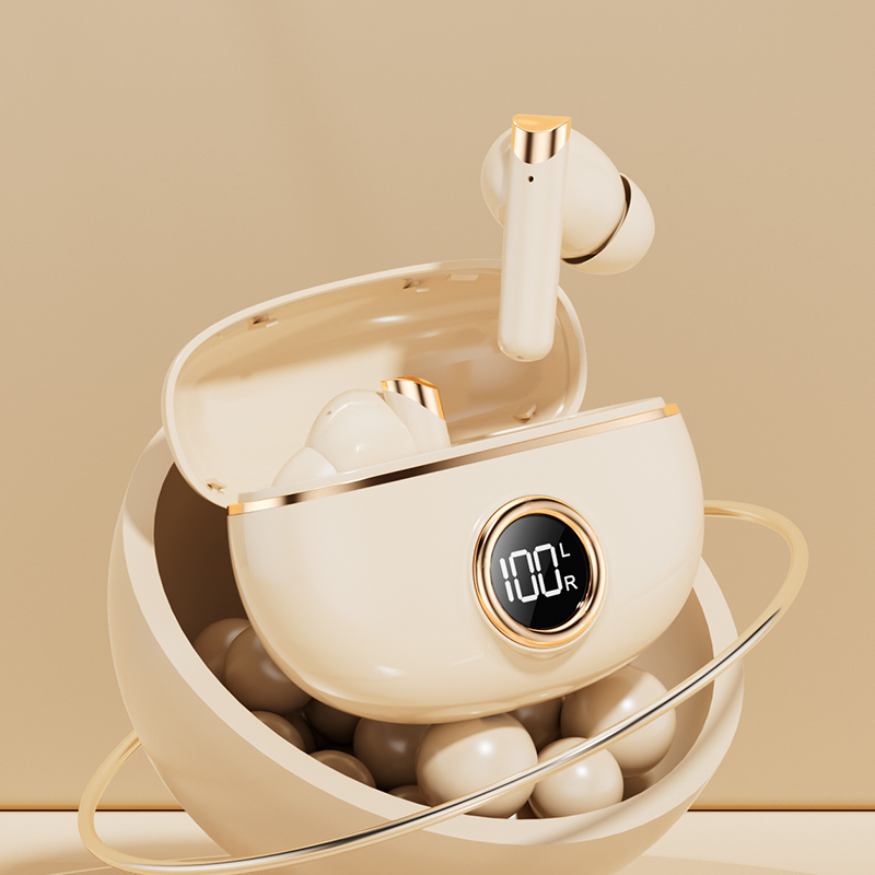 Auricolari TWS ETEK Plated Bluetooth 5.4 con F10, auricolari da 25mAh + custodia da 230mAh (scheda di protezione), tempo di chiamata 2-3 ore.