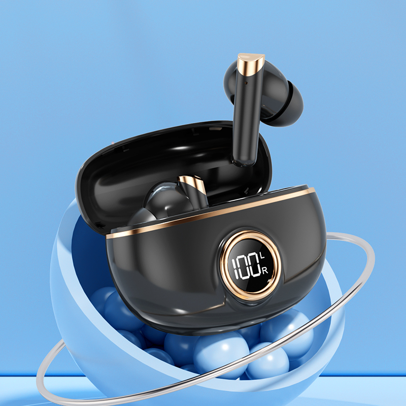 Auricolari TWS ETEK Plated Bluetooth 5.4 con F10, auricolari da 25mAh + custodia da 230mAh (scheda di protezione), tempo di chiamata 2-3 ore.