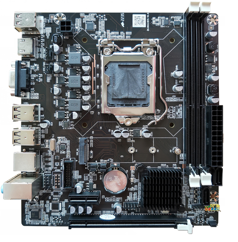 Scheda madre ETEK con supporto DDR3 dual-channel 1066/1333 SDRAM fino a 8GB, include slot PCIe, storage M.2 e porte SATA+USB multiple