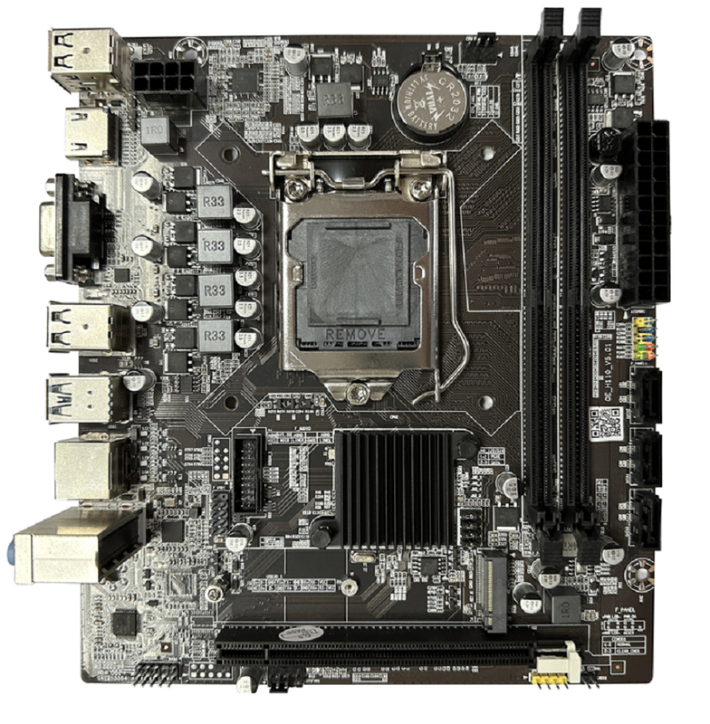 Scheda madre ETEK H110 Chipset Micro-ATX per CPU di 6a-9a generazione, DDR4 dual-channel, uscite VGA+HDMI, 3*porte SATA + 1*slot M.2