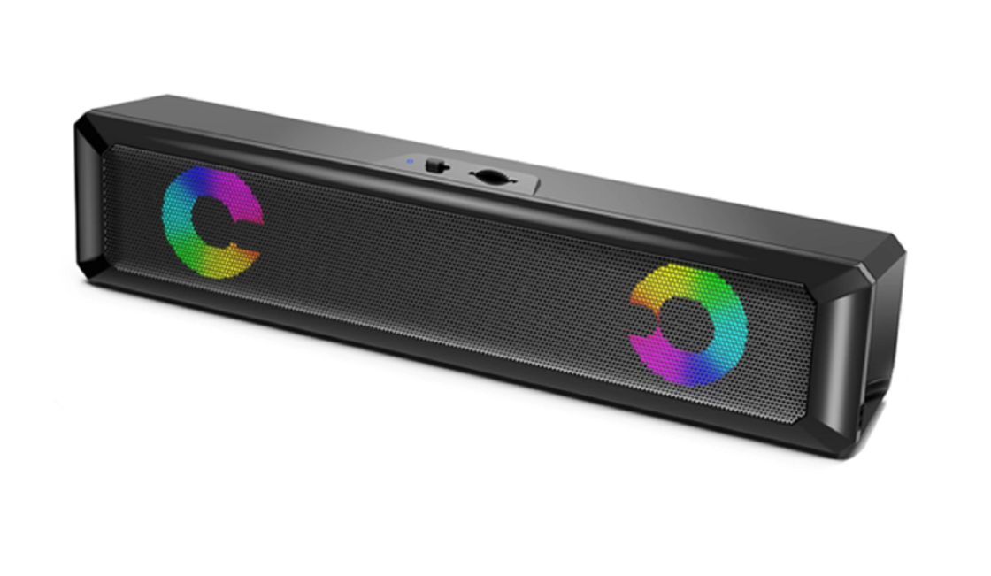 ETEK Soundbar Caratteristiche Driver Dual da 2 pollici che erogano 3W*2 RMS Output Include Effetto Sbiadimento Luce Interruttore Indipendente