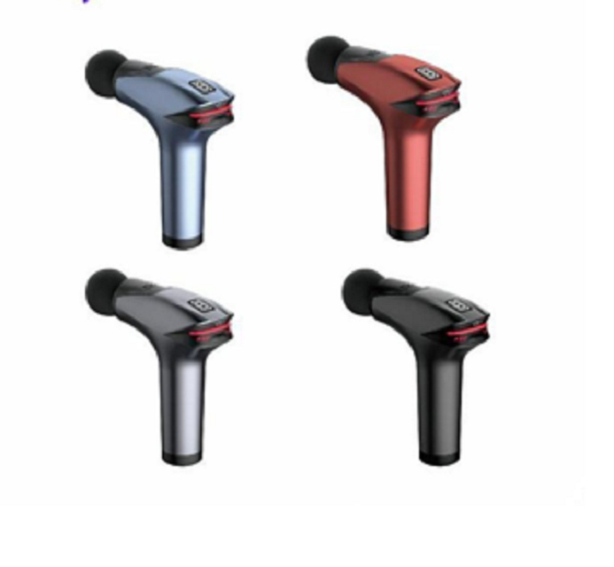 Pistole da massaggio Caratteristica ABS+Costruzione in silicone Con 7.4V tensione nominale 5V/2A Input 30W Potenza 1800mAh Batteria 1800-3200 RPM Velocità