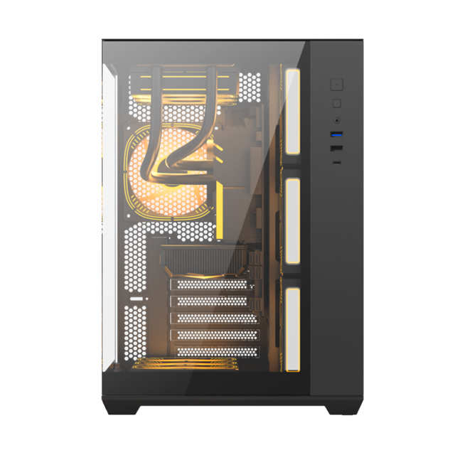 Case per computer supporta schede madri EATX/ATX/Micro-ATX/Mini-ITX/BTF con acciaio SPCC da 0,6 mm e vetro temperato su entrambi i lati