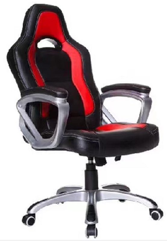 Sedia da gaming con ruote in PU, base verniciata a polvere da 320 mm, pistone a gas verniciato da 100 mm, meccanismo di inclinazione, braccioli imbottiti in rete e verniciati a polvere