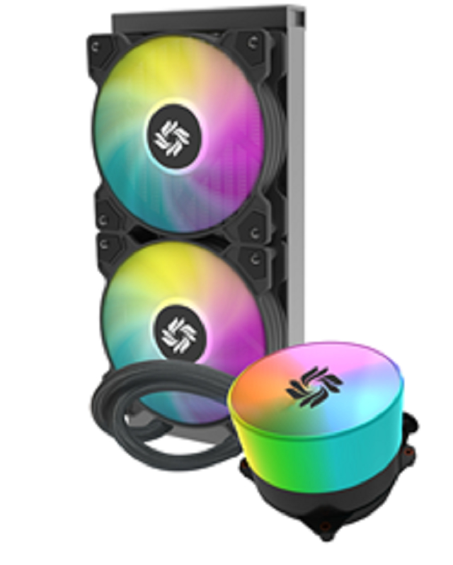 240mm ARGB Liquid CPU Cooler con blocco d'acqua rotondo 400mm Pompa di gomma PWM Fan 1800 RPM Logo personalizzato 270W TDP