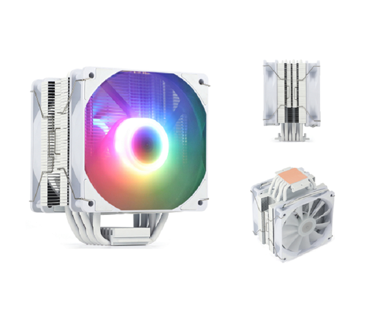 ETEK 6-Pipe RGB CPU Cooler, Dual 120mm PWM Fans, Supporta AMD, 153*100*122mm,ideale per gaming e desktop ad alte prestazioni