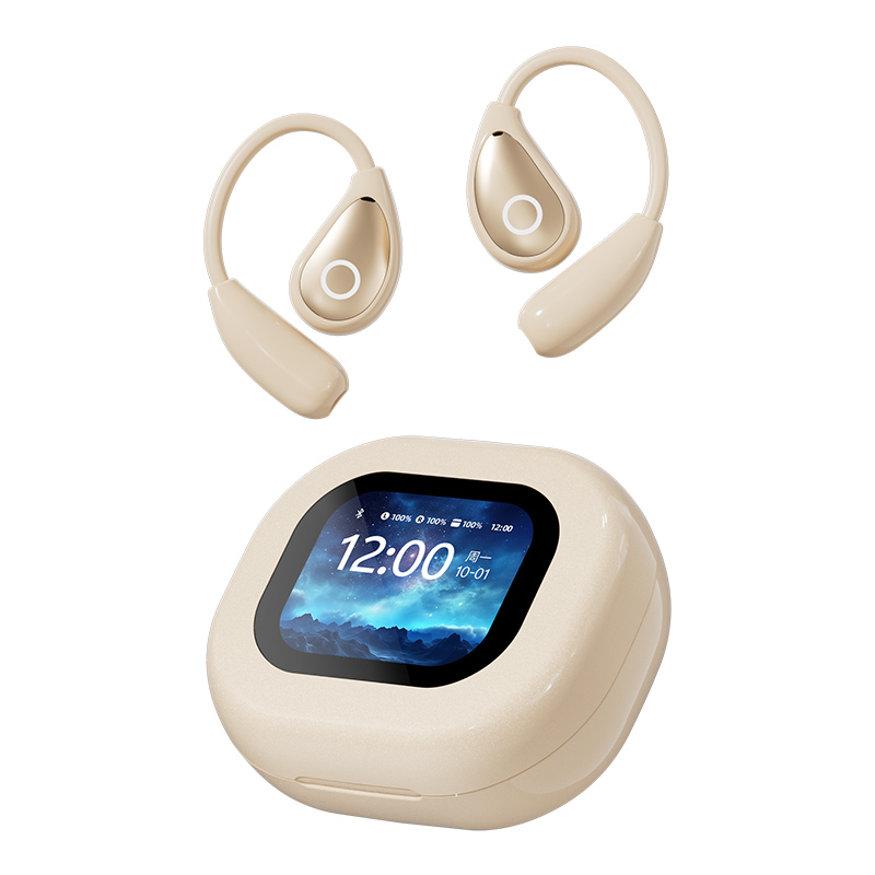 Auricolari Bluetooth ETEK OWS, versione BT 5.4, driver da 14,2 mm, 5 ore di riproduzione, Nero/Carnagione, ideali per l'uso quotidiano e come regalo.