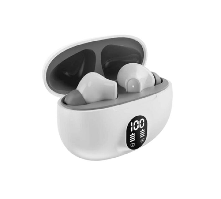 ENC TWS Bluetooth Earbuds, Bluetrum AB5636E Chip, Dual-Mic ENC, 10mm Driver, 4H Playtime, 230mAh Case, Black/White