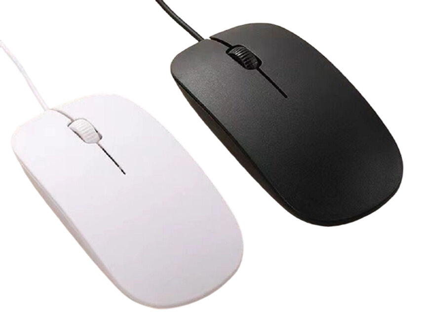 ETEK 3D Ergonomic Wired Mouse,1000 DPI, 46 g di peso leggero, cavo USB da 1,2 M, IC 8733, nero/bianco
