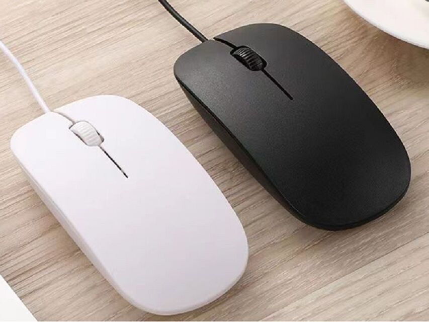 ETEK 3D Ergonomic Wired Mouse,1000 DPI, 46 g di peso leggero, cavo USB da 1,2 M, IC 8733, nero/bianco