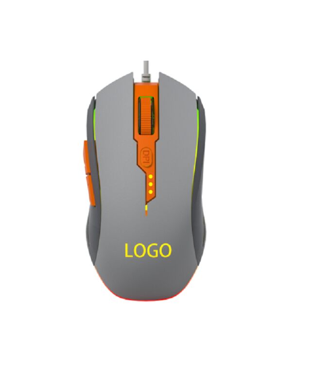 6D Wired Gaming Mouse,Rainbow LED, 4 livelli DPI (1200-3600), A603 IC, 96g di peso leggero, 1,4m di cavo intrecciato