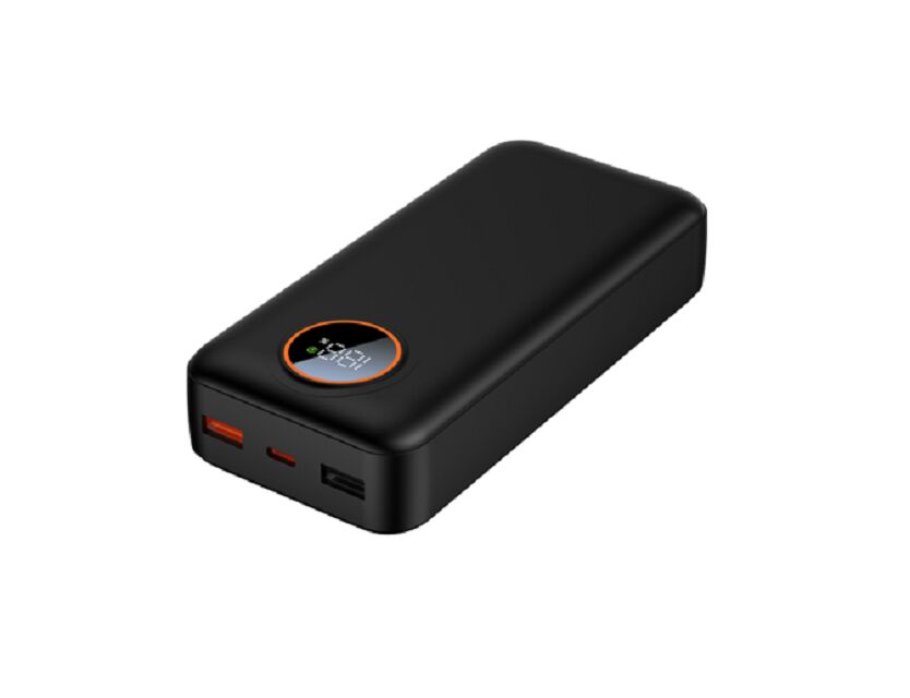 20000mAh PD 22.5W Power Bank, celle polimeriche doppie di grado A, usb-c e usb-a, indicatore led, nero/bianco, 147*68*31mm