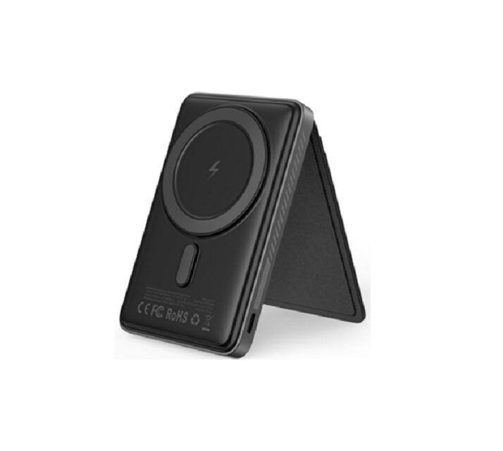 3 in 1 Magnetic Wireless Power Bank 5000mAh, 15W MagSafe-Compatibile, 22.5W PD/QC Output, supporto telefonico integrato, opzioni multicolore