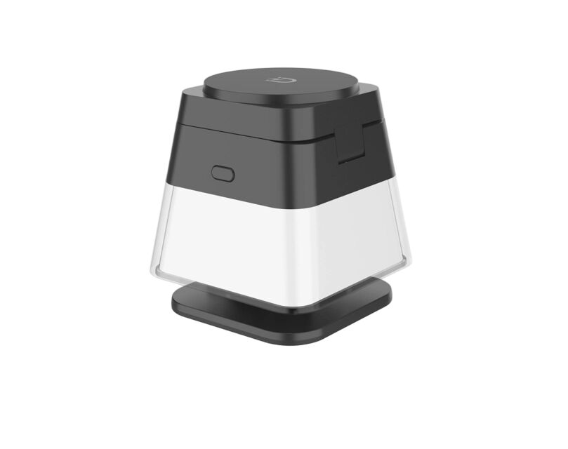 Stazione di ricarica wireless pieghevole 3 in 1, per telefono, orologio, auricolari, 15W di ricarica rapida, luce RGB, plastica + PC, nero/bianco