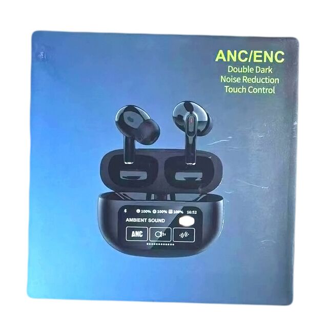 TWS auricolari con cassa di ricarica da 300 mAh,TWS ANC+ENC auricolari,F10 Driver, Touch Control, Ambient Mode, 30+300 mAh, Tipo-C, Nero