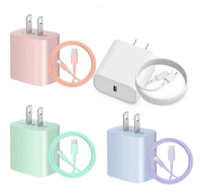 20W PD+QC Fast Charger, US Plug, Macaron Color, 5V/9V/12V,62.5mm*43*27mm Dimensione, imballaggio in sacchetto PE