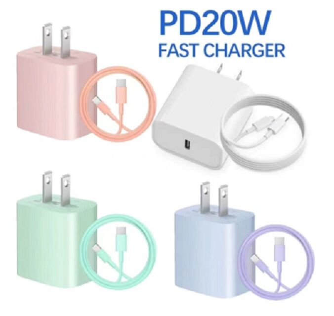 20W PD+QC Fast Charger, US Plug, Macaron Color, 5V/9V/12V,62.5mm*43*27mm Dimensione, imballaggio in sacchetto PE