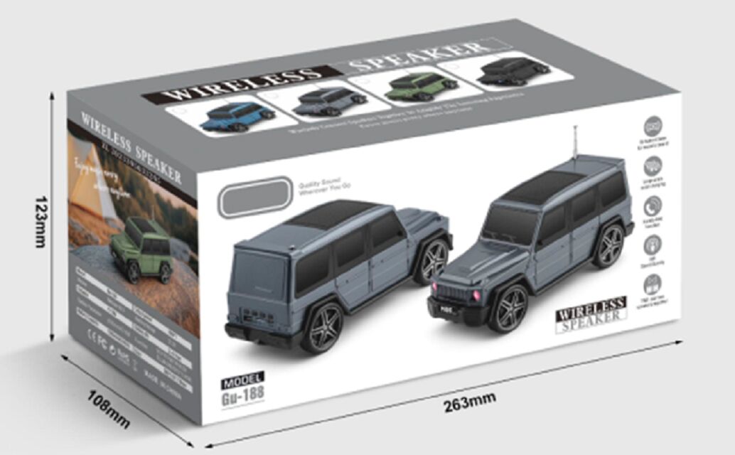 L'altoparlante Bluetooth solare a forma di auto, JL 5.3, 10W, 1200mAh, ABS+Iron Mesh, 4 colori