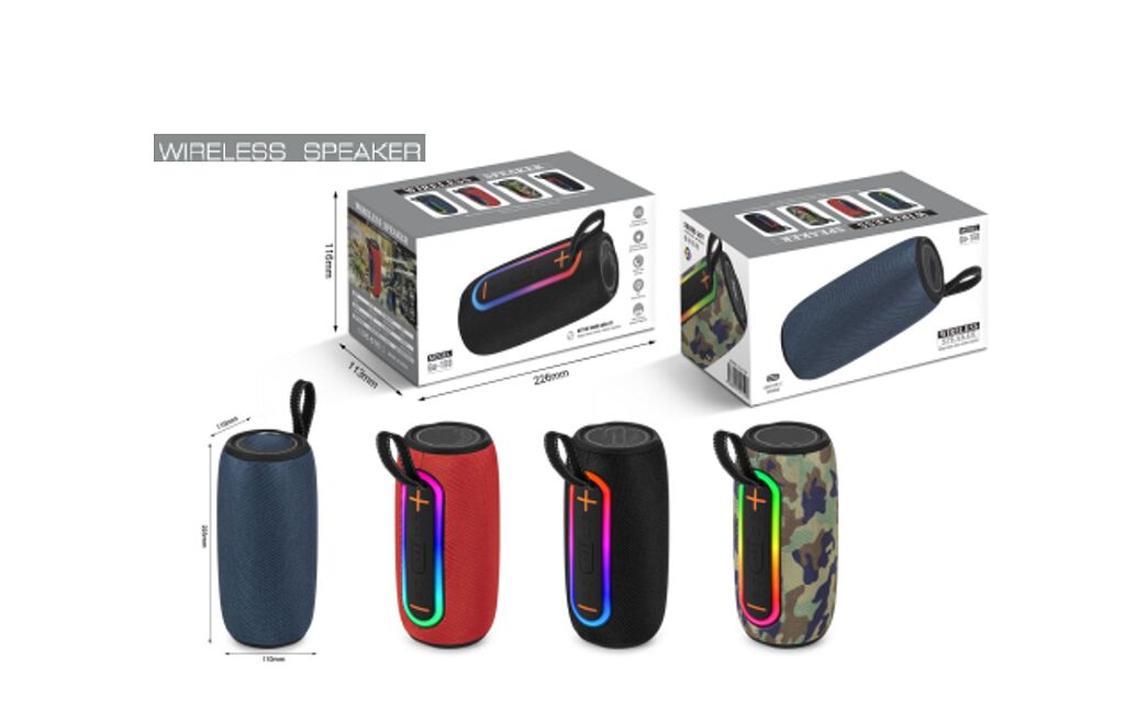 Altoparlante Bluetooth portatile, JiLi 5.3, 10W, LED Marquee, TWS, FM/USB/TF, 1200mAh, ABS+Cloth