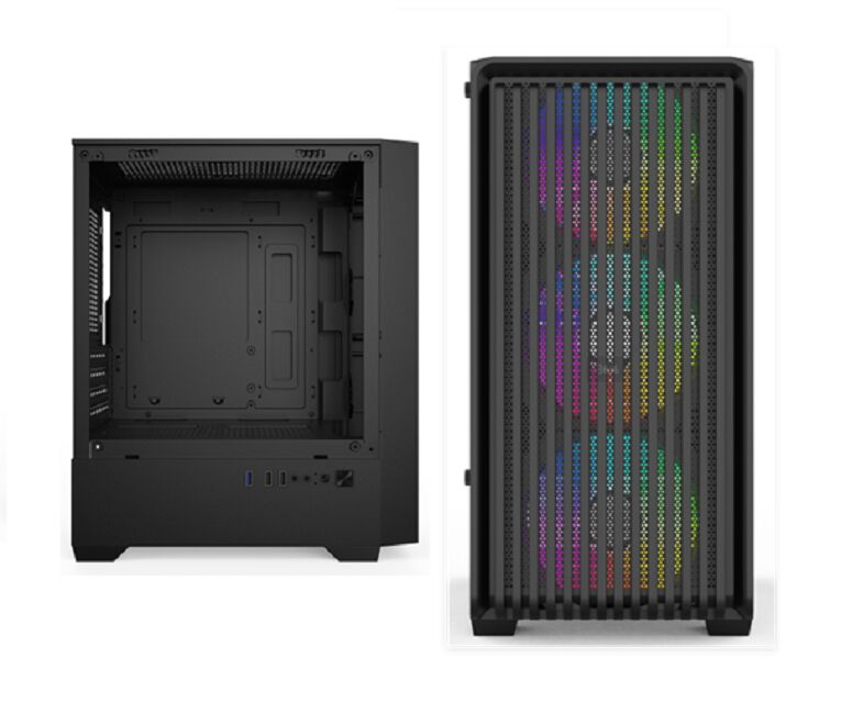Case per PC mid-tower in vetro temperato, doppio vetro, raffreddamento ad acqua da 240 mm, M-ATX/ITX