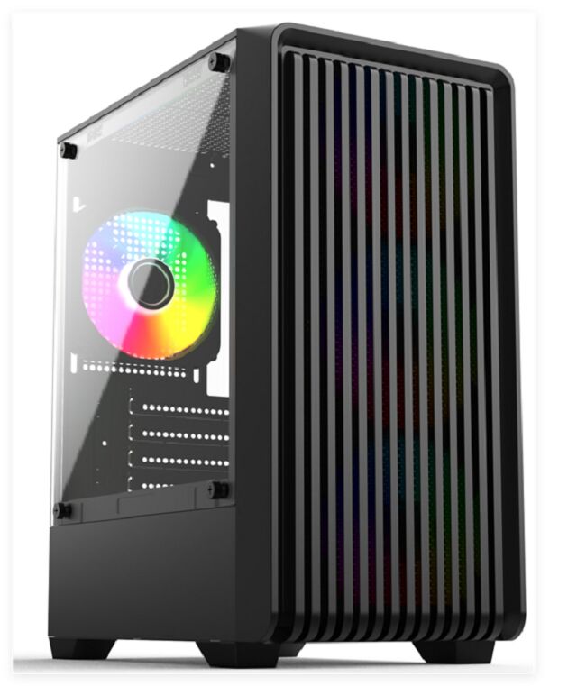 Case per PC mid-tower in vetro temperato, doppio vetro, raffreddamento ad acqua da 240 mm, M-ATX/ITX