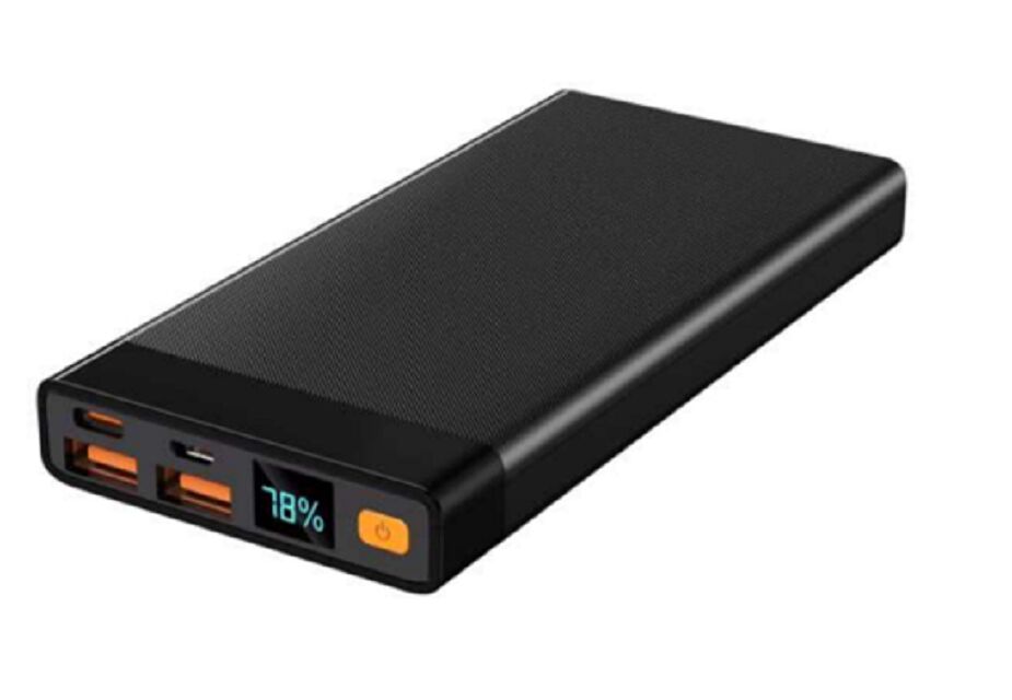 Power Bank Slim da 10000mAh, PD 22.5W, Type-C e USB-A, Nero/Bianco