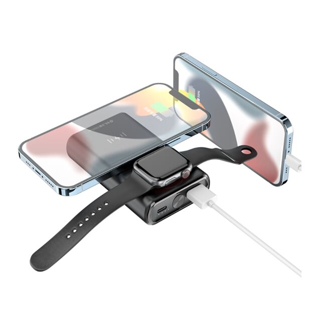 10000mAh 2 in 1 Wireless Charging Power Bank, 15W Phone + 2.5W Watch Charging