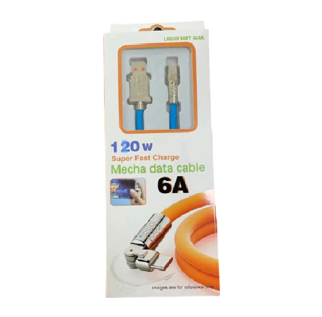 Cavo di ricarica rapida, 4 core, rotante, luce LED, 8 colori, 1-2M