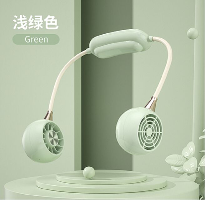 Ventilatore a tre velocità, 1200mAh, tipo C, carica a 2 ore, verde/rosa/bianco