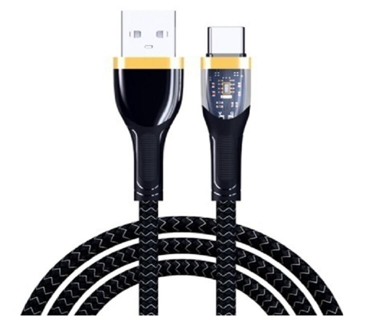 Cavo di ricarica veloce a 4 nuclei, USB-A a tipo-C, 24 fili di nylon, guscio di alluminio
